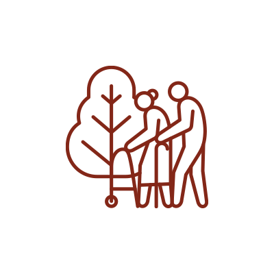 Senior Communities Line Icon Red Senior Communities Line Icon Red